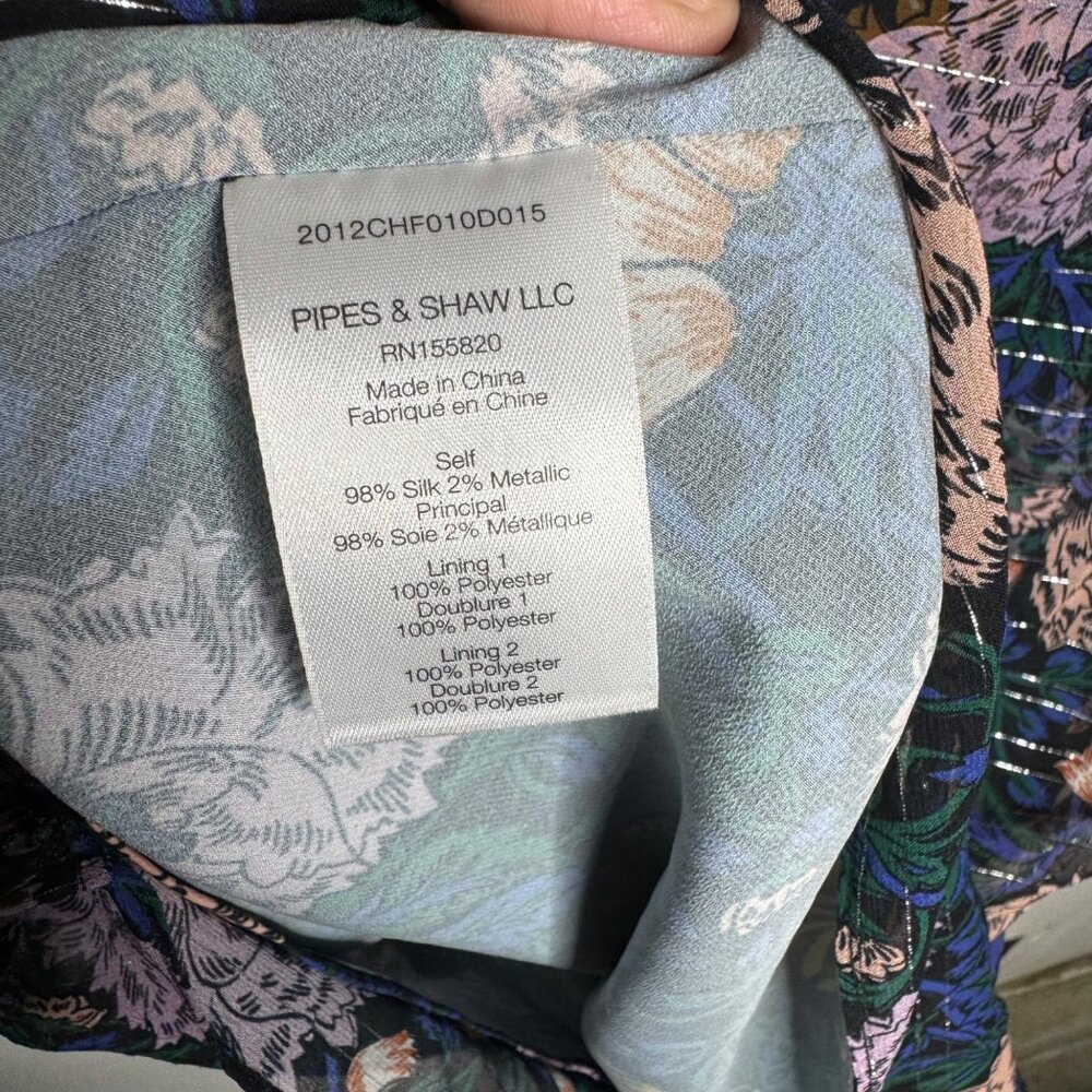 Veronica Beard Peppa Sheer Romantic Floral Silk Mini Blouse Dress Women's size 8 - Picture 9 of 12